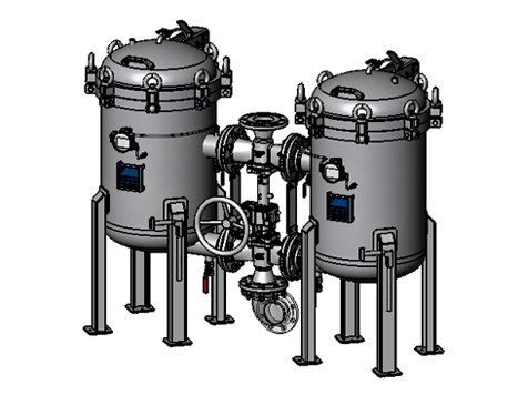 Duplex multi bag filter housing