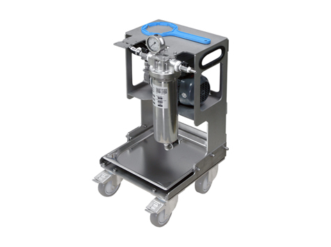 Filtration trolley with centrifugal pump