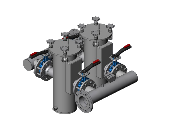 Stainless Steel Basket Filters in Duplex Configuration